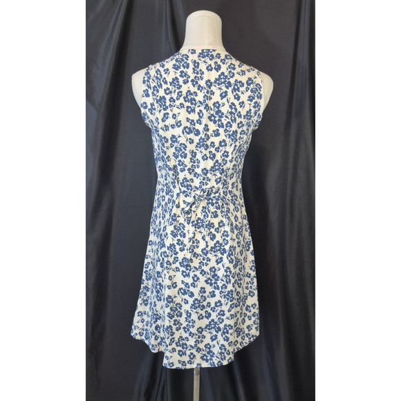 Reformation Rilynn Button Front Tie Back Sundress Blue Floral US 6 New - Picture 10 of 14
